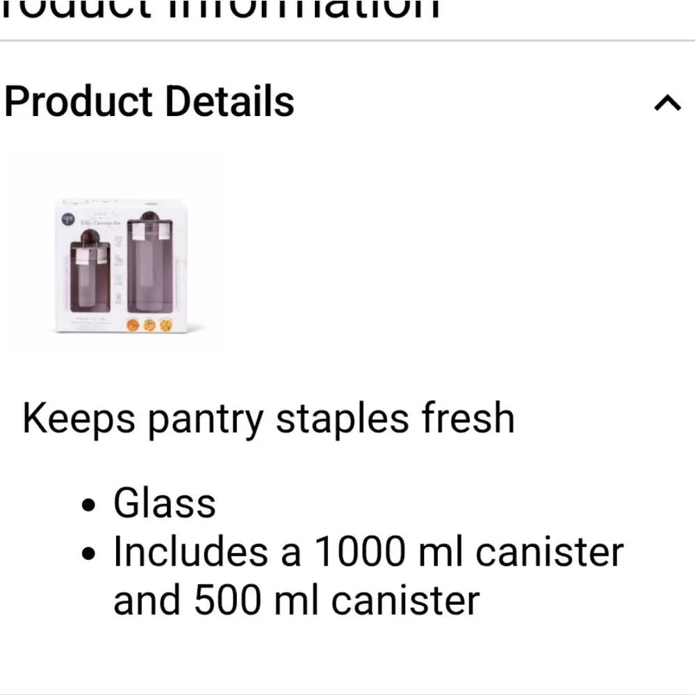 Core‎ Kitchen 2-PC Glass Canister Set- Pink